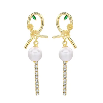 SE10 whirlpool forma de Cercei cu perle pentru femei rafinat moda bijuterii petrecere de lux accesorii Cercei