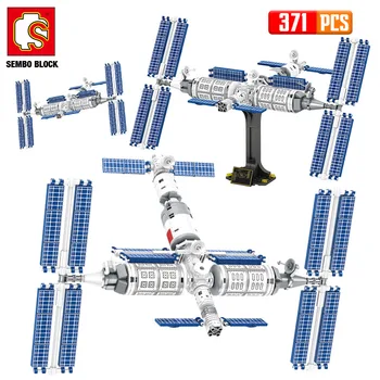 SEMBO BLOC Oraș Aerospațială Aviației Stația Spațială Blocuri Nava spatiala cu Echipaj uman Spațiu Lansator de Rachete Cărămizi Jucării Pentru Copii