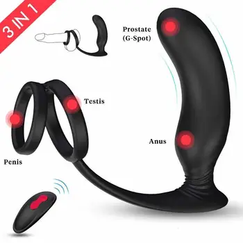 Sex Penis Inel 9-Modul de Vibrație fără Fir Control de la Distanță Vibrator Reincarcabil rezistent la apa G-spot Jucării de Silicon Pentru Barbati anal plug