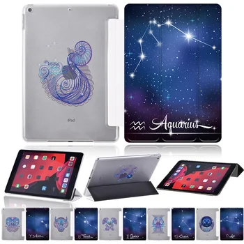 Smart Tablet Caz pentru Apple iPad 10.2 inch 9-a Generație 2021 Tri-fold Acoperi Constelație Model Funda