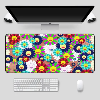 Smiley drăguț de Floarea-soarelui Supradimensionate Calculator de Birou Mousepad XXL Fata Kawalili Joc Accesorii PC Notebook Gamer Birou Mat