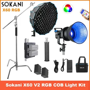 Sokani X60 V2 RGB LED Lumina Video în aer liber de Iluminat 800K-10000K Bowens Muntele Aplicație de Control de Fotografie de Studio Video