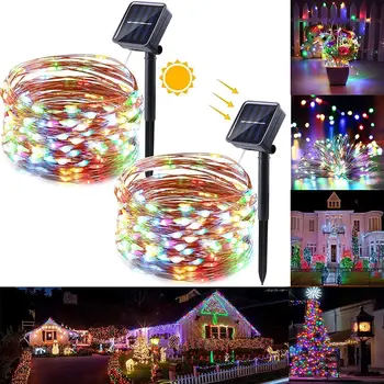Solar Ghirlandă cu LED-uri Zână Șir Lumina 5/10/20M Cadou de Partid Și de Vacanță de Crăciun DIY Decoratiuni Pentru Casa Nunta de Anul Nou Casa