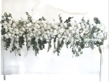 SPR 3m*90cm nunta arc ALB floare tabelul runner perete floare de fundal etapa artificiale decorative de flori en-gros
