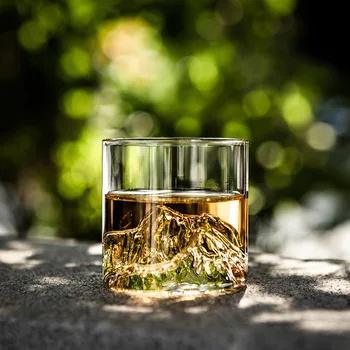 Sticlă transparentă Ceașcă de Cafea Muntele Fuji Forma Whisky Rezistente la Căldură Ceai Bea Lapte Cana de Suc 175ML