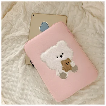 Tableta Caz Sac Coreea drăguț urs Pentru Mac Apple geanta de laptop student de sex feminin sac de 11 inch 13 inch sac de linie capac de protecție