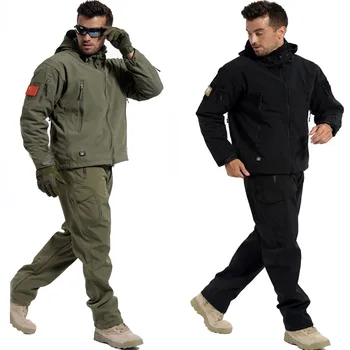 Tactic Seturi Sacou Sau Pantaloni de piele de Rechin TAD Bărbați Impermeabil, Windproof Armată Militar de Vânătoare Costume de Alpinism în aer liber Drumeții Haine