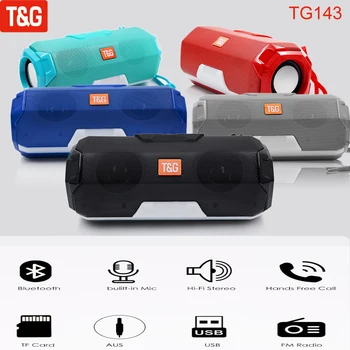 T&G TG143 Difuzor Bluetooth LED Portabil fără Fir Dublu Difuzor Subwoofer de Sunet DJ Cutie rezistent la apa Difuzoare Radio FM
