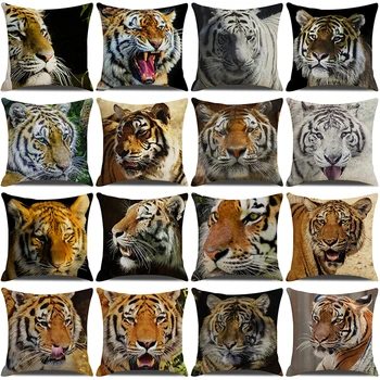 Tiger Tipărite în Afara Pernă Acoperă 45x45cm Fermă Acasă Canapea Pernă Decorativă Acoperi Lenjerie de pat Pătrat Animale Pernă Caz