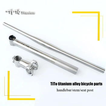 TiTo Ușor de titan MTB/Road biciclete piese din aliaj de Titan Ghidon Bicicleta cu Bicicleta Seatpost/seat tube titan stem Seturi