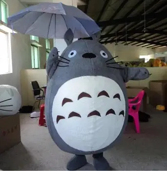 Totoro Cosplay Costum Rochie Fancy Personaj de Desene animate Caracteristică Cat Mascota Costum pentru Halloween Masca de recuzită