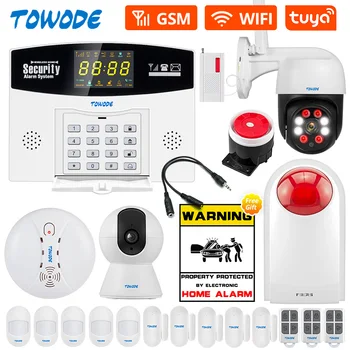 TOWODE W210 Tuya Inteligent Sistem de Alarma GSM WIFI de Acasă de Securitate Wireless Display LCD Panou PIR Detector de Mișcare Senzor de Usa Kit Alarma
