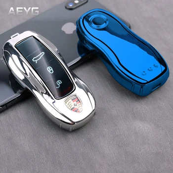 TPU moale Auto Smart Key Caz Acoperire Shell Pentru Porsche Boxster Cayman, 911, Panamera și Cayenne Macan Cheie Proteja Coajă Fob Breloc