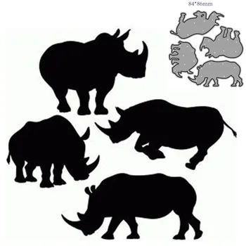 Tăiere de Metal Moare Taie Mucegai Animal rhino Decor Hârtie Album Cuțit Ambarcațiune Mucegai Lama Pumn Șabloane
