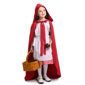 Umorden Copil Copii Little Red Riding Hood Costum Cosplay pentru Fete Petrecere de Halloween Mardi Gras Rochie Fancy