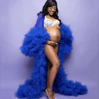 Unic Rochii de Maternitate pentru sedinta Foto Femeie Gravidă Sexy Dantela Falduri Halat Final Rochie Baby shower Rochie de Seara Personalizat Nebun