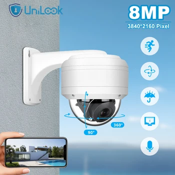 UniLook 4K 5MP PTZ POE IP Dome Camera de 8MP 5X Zoom Optic de Securitate în aer liber Camera Hikvision Compatibil CCTV aparat de Fotografiat IR 30M Danale