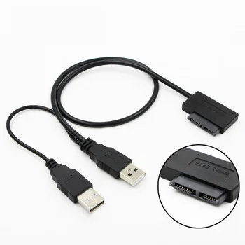 USB 2.0 la 6 7 13Pin Slimline Slim SATA Cablu, Extern USB2.0 sursa de Alimentare pentru Notebook, Laptop, CD-ROM, DVD-ROM CIUDAT