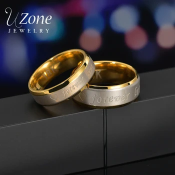 UZone Pentru Totdeauna Inima Dragoste Cuplu Promit Inele De Nunta Farmec Din Oțel Inoxidabil Inel De Logodna Bijuterii Cadou De Aniversare