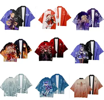 Vara Anime Kimono Genshin Impact Cosplay Venti Haori Joc Keqing de Imprimare 3D Mantie Scurt, Camasi cu Maneca Streetwear Costum de Recuzită