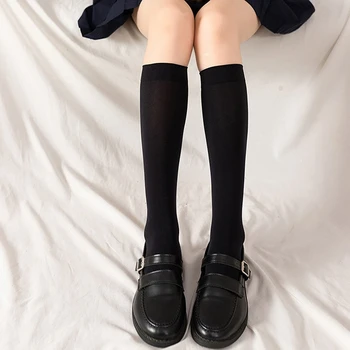 Vara Mătase Subțire Vițel Ciorapi Femei Fete Japoneze Tub De Șosete Lungi De Sex Feminin Doamnelor Peste Genunchi Ciorapi Sexy Negri Culoarea Pielii