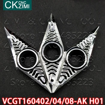 VCGT160402-AK H01 VCGT160404-AK H01 VCGT160408-AK H01 VCGT160412-AK H01 carbură de Cotitură insertii strung CNC instrument VCGT pentru aluminiu