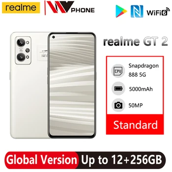 Versiune globală realme GT 2 5G Smartphone 8GB, 128GB Snapdragon 888 5G 120Hz 65W Super Charge 5000mAh NFC 50MP Camera Android 12