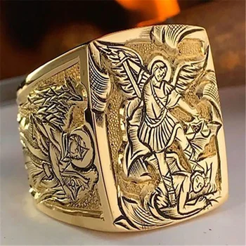 Vintage Înger Mitologia Memorial Ring pentru Bărbați Stil Occidental Partid Inele Bijuterii Accesorii de Mână Dimensiune 6-13 Toată Vânzare