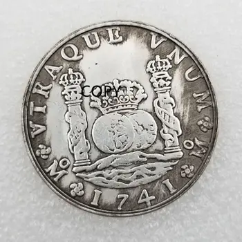 Vtraque Vnum 1741 Copia Specie De Metal Artizanat V. D .G. Hispan ET IND Rex PHILIP Monede Comemorative