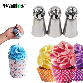 WALFOS 3pc/set rus de Conducte Duza Sfera Minge Glazură de Cofetărie Patiserie Sfaturi Cupcake Decorator Bucătărie Bakeware