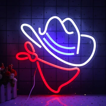 Wanxing Personalizate Pălărie de Cowboy Semn de Neon LED Lumini de Casa Estetice Restaurant BAR Living Decor de Perete Personalizate Arta Lămpi
