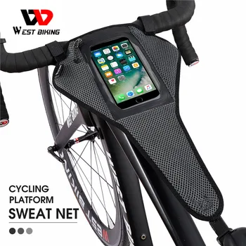 WEST BIKE Bike Trainer Sweatbands Cu Husă de Telefon de Caz Exercițiu Acasă Ciclism Absorbi Sudoare Garda MTB Drum Accesorii pentru Biciclete