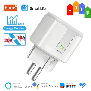 WiFi Smart Plug Cu Monitor de Putere 16A 20A UE Smart Socket Sincronizare Funcția de Control Vocal Prin intermediul APP Alexa de Start Google Yandex