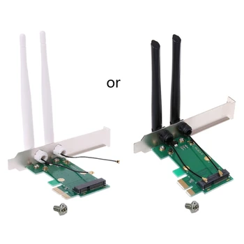 Wireless placa de Retea Wifi Mini PCIE pentru PCI-E 1X Desktop WIFI Adaptor pentru Calculator cu 2 Antene