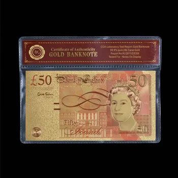 WR Bani Falși în Bancnote Colorate marea BRITANIE 50 Kg Placat cu Aur de Bancnote Bani Propunerii Britanice Bancnote cu PVC Cadru Bărbați Cadouri