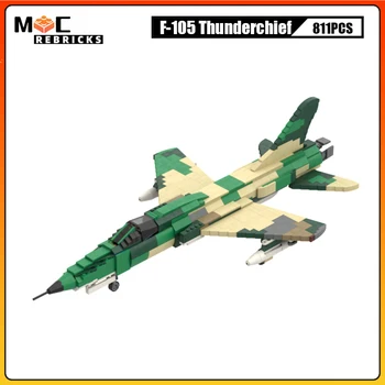 WW II NOI, Republica F-105 Thunderchief Supersonic de Vânătoare-Bombardier MOC Arme Militare Bloc Avion Cărămizi Jucării pentru Copil