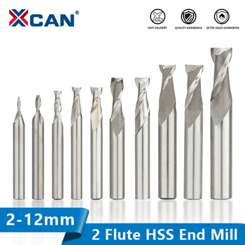 XCAN HSS Metal Cutter 2 Flaut freza 2-12mm HSS End Mill Aluminiu Instrument de Frezat CNC Router Pic