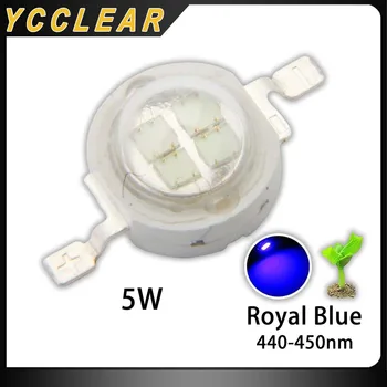 YCCLEAR 5W LED de Mare Putere Albastru Regal 440-450nm Led-uri Chip SMD Pentru Acvariu Flori Creștere Răsaduri Cresc Plante de Iluminat