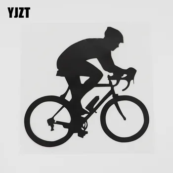 YJZT 12.1CMX11.9CM Biciclete Rider Biciclete sporturi Extreme Decal Vinil Autocolant Auto Negru/Argintiu 8A-0764