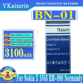 YKaiserin 3100mAh Înlocuire Bateria Bn01 Baterie Pentru Nokia X 1045 RM-980 Normandia/X2 X+ Plus 1013 X2DS BN 01