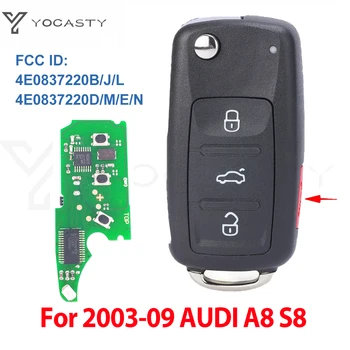 YOCASTY 4E0837220B/J/L/D/M/E/N telecomenzii Auto Inteligent de la Distanță Cheie Fob ID46 Pentru 2003 2004 2005 2006 2007 2008 2009 Audi A8 S8