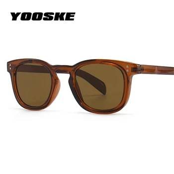YOOSKE Epocă Pătrat ochelari de Soare pentru Femei Brand de Moda Designer de Maro Roz Ochelari de Soare pentru Barbati Retro Nit Decorare ochelari de soare