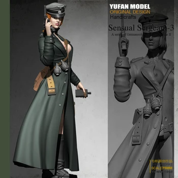 Yufan Macheta 1/24 Rășină Kituri de Rasina Soldat Femei Ofițer Incolor și Auto-asamblate 75mYfww-1998