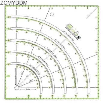 ZCMYDDM 1 BUC Arce & Fanii Quilt Tăietor Cerc Conducător de Tesatura Quilting Dublu Linii Colorate DIY Meșteșug Țesut Instrumente de Quilting