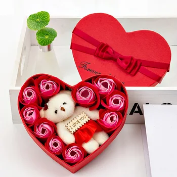 Ziua îndrăgostiților cadou FIERBINTE de Ziua Îndrăgostiților Cadou Creativ Crescut ursulet de Flori de Trandafir Artificiale Decor pentru Totdeauna Dragostea #08
