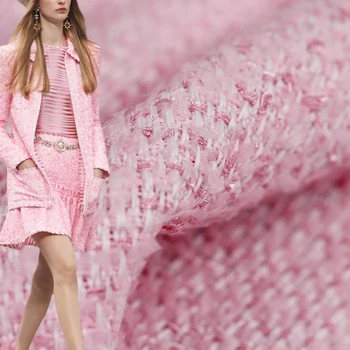 Zmeura Rosie Italia Roz Streamer Material Tweed Material De Îmbrăcăminte Pentru Femei Sacou Rochie Haina De Pânză De Cusut Croitor Textile Freeshipping