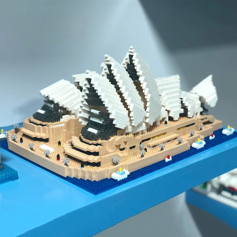 PZX 9916 Lume Arhitectură Sydney Opera House theatre Ocean Nava 3D Mini Diamond Blocuri Caramizi de constructie de Jucarie pentru Copii fără Cutie 3