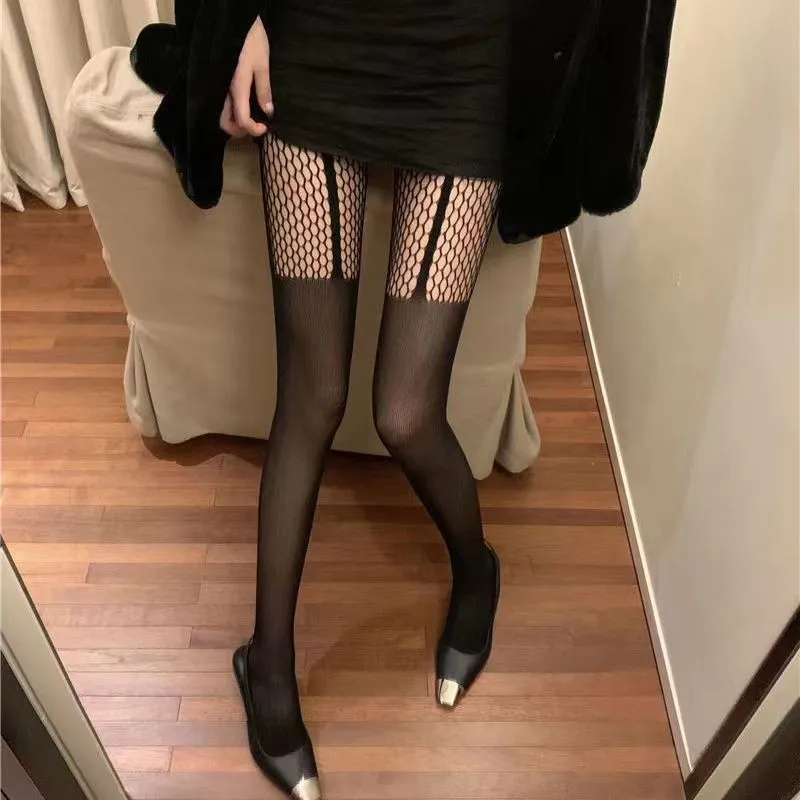 Femei Sexy Club Slăbire Picioare Perfecte Plasă de Colanti cu Talie Înaltă Corpul Gotice Ciorapi de Plasă de Nailon Chilot Doamnelor GF Cadouri 2