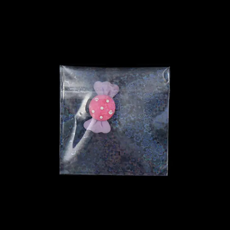 50pcs de Plastic Transparent, Ambalaje Holografic Flash Punga de Celofan DIY autoadezive Pungă de Bomboane Pungi pentru Afișare Bijuterii 5