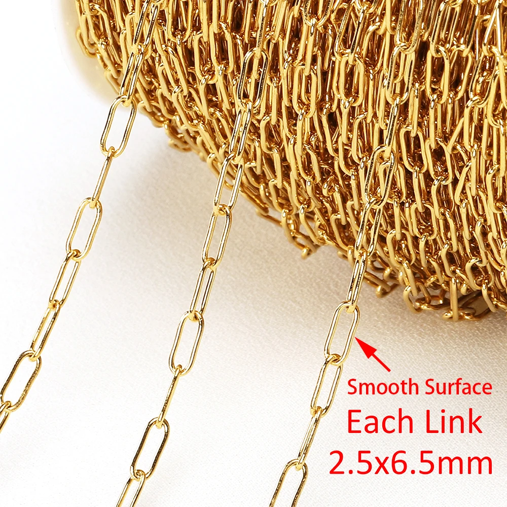 2Meters 2,5 mm din Oțel Inoxidabil de Aur Lanturi pentru Bijuterii DIY Brățară Colier Cravată Accesorii Închis de Link-ul de Lant Oval 3